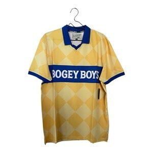 Bogey Boys Yellow Logo Checkered T Shirt Men’s Size Large Golf Tee NEW